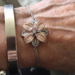 New Beautiful Rose Silver 925 Hills Gold Bracelet